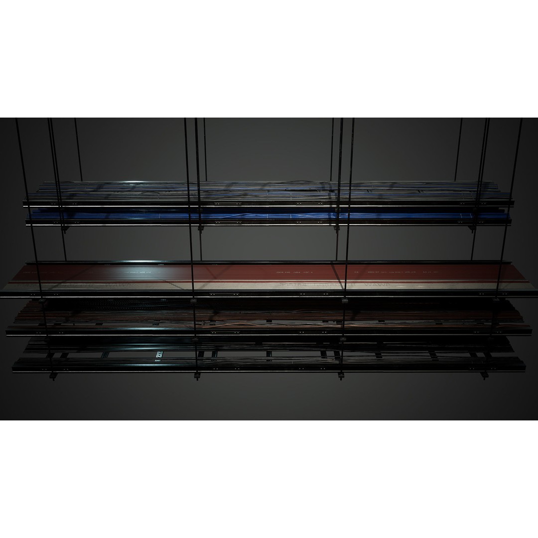 Spline Cable Kit 3D Model – Low Poly Modular Cable Tray, FBX - View 13