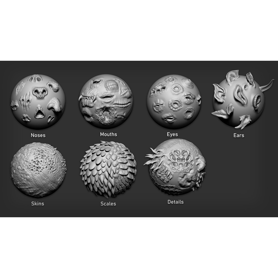 Creature Maker 3D Model – 390 Brushes Bundle for Zbrush & Blender - View 16