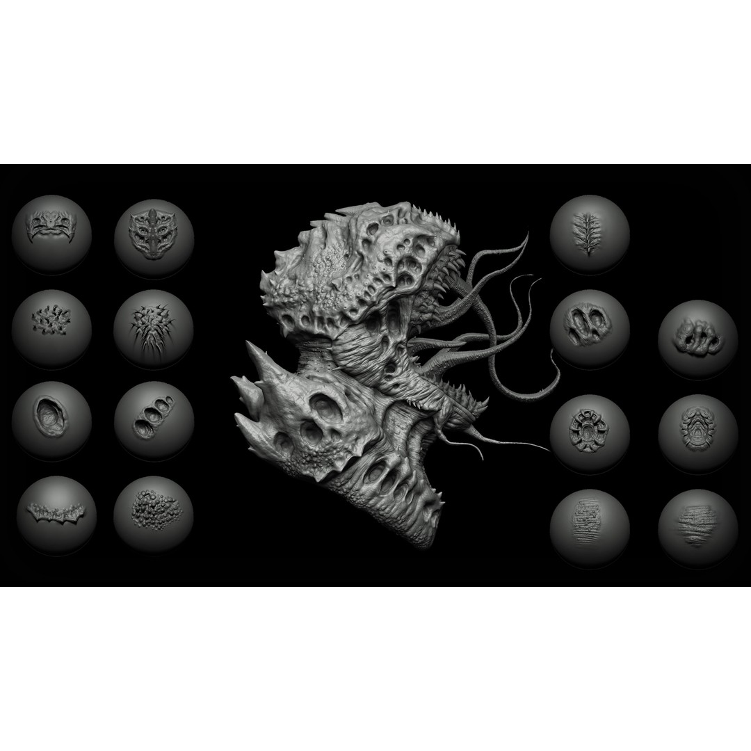 Creature Maker 3D Model – 390 Brushes Bundle for Zbrush & Blender - View 5
