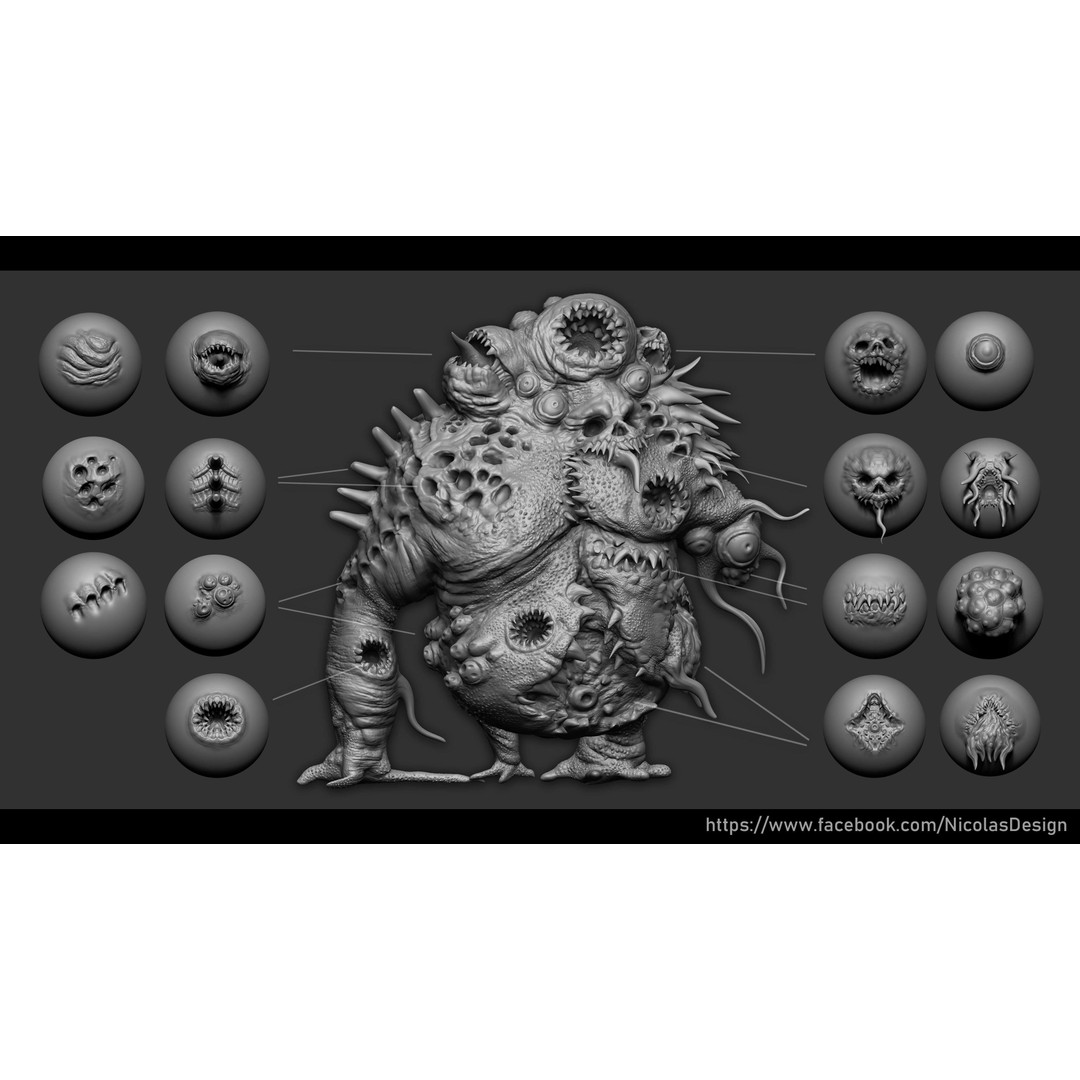 Creature Maker 3D Model – 390 Brushes Bundle for Zbrush & Blender - View 7
