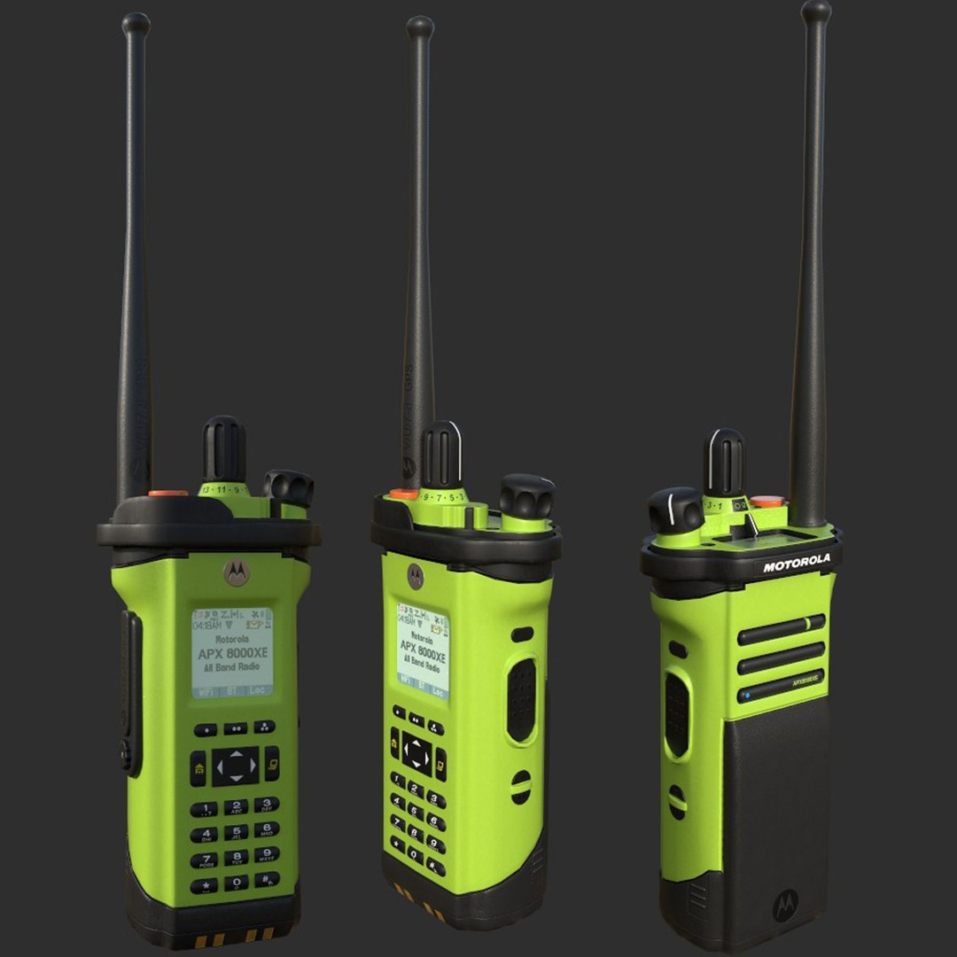 Motorola APX8000XE Radio 3D Model – Low Poly PBR Game Asset, FBX - View 3