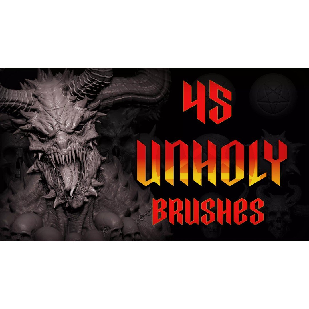 Unholy Brushes 3D Model – High Quality VDM & IMM Pack for Zbrush & Blender - View 2