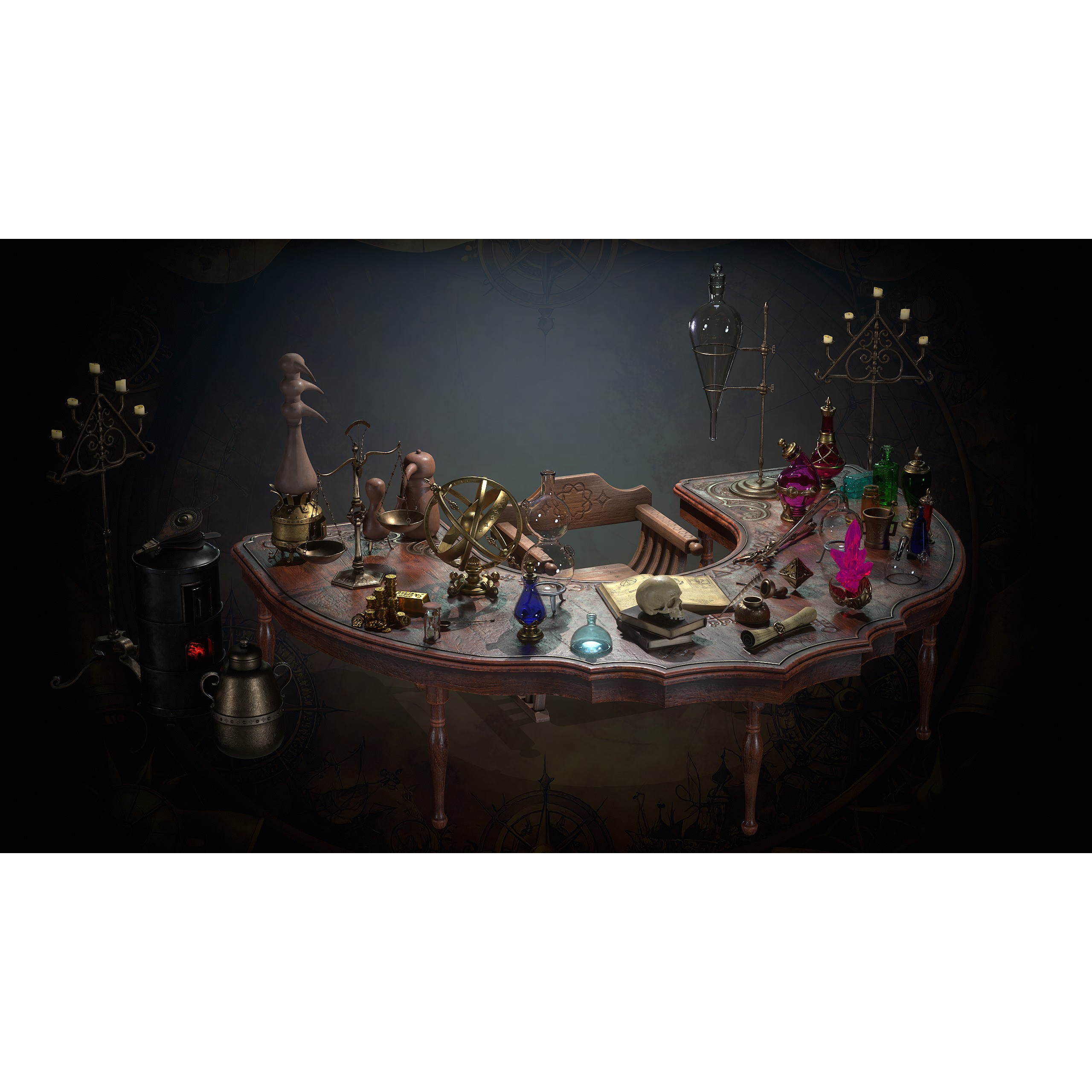 Alchemy Magic Lab - Low-Poly Game-Ready 3D Model - View 17