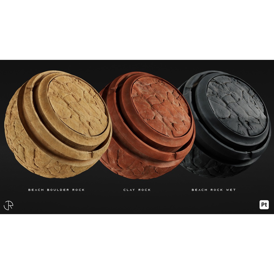 Rock Smart Materials 3D Model – High-Detail Textures & Smart Masks
