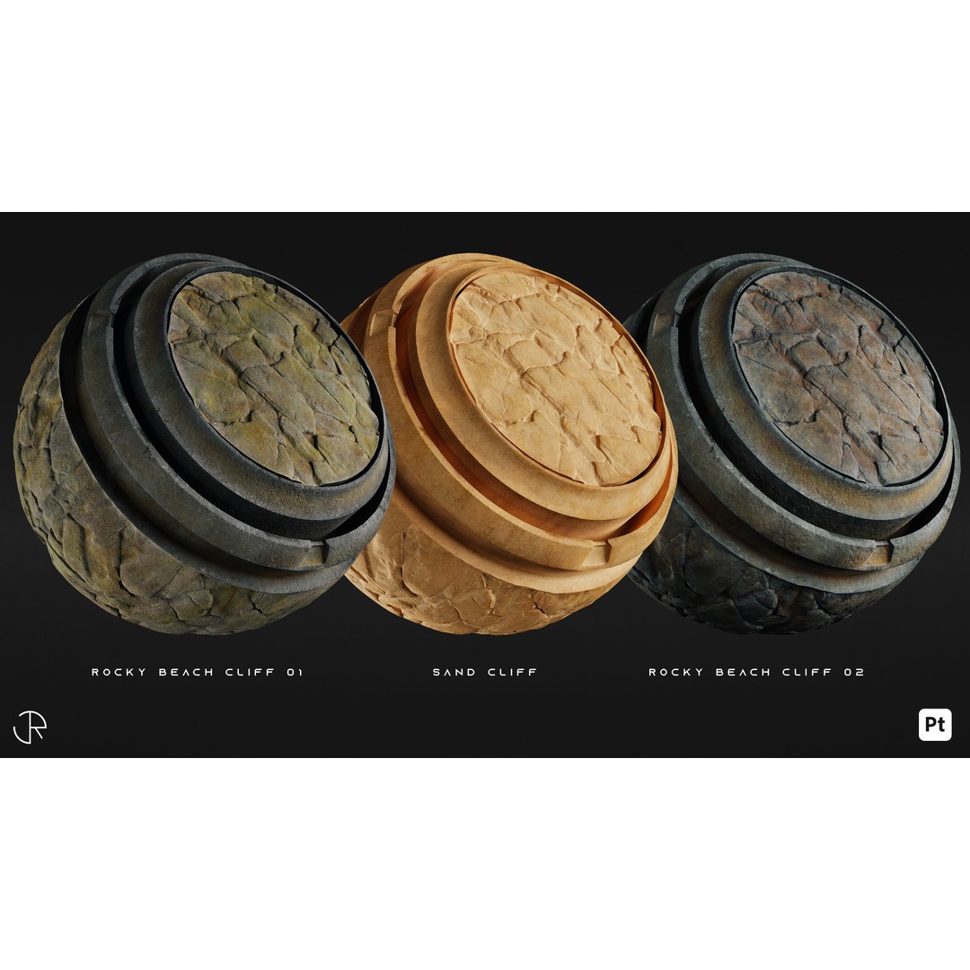 Rock Smart Materials 3D Model – High-Detail Textures & Smart Masks - View 16