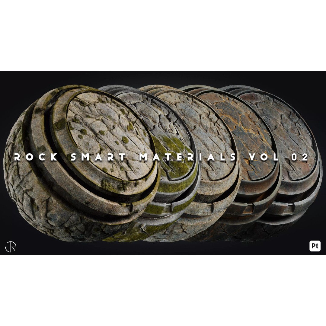 Rock Smart Materials 3D Model – High-Detail Textures & Smart Masks - View 2