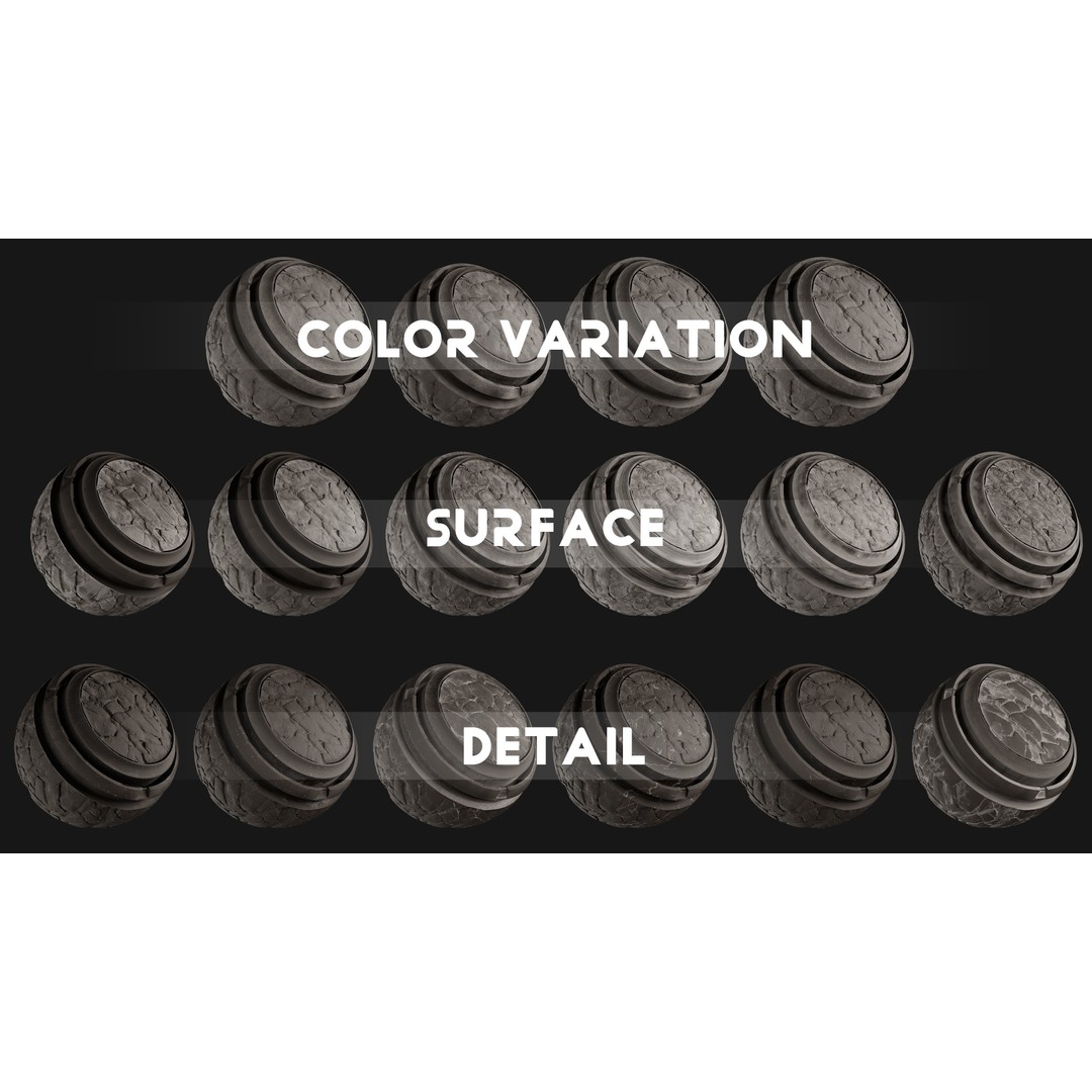 Rock Smart Materials 3D Model – High-Detail Textures & Smart Masks - View 4
