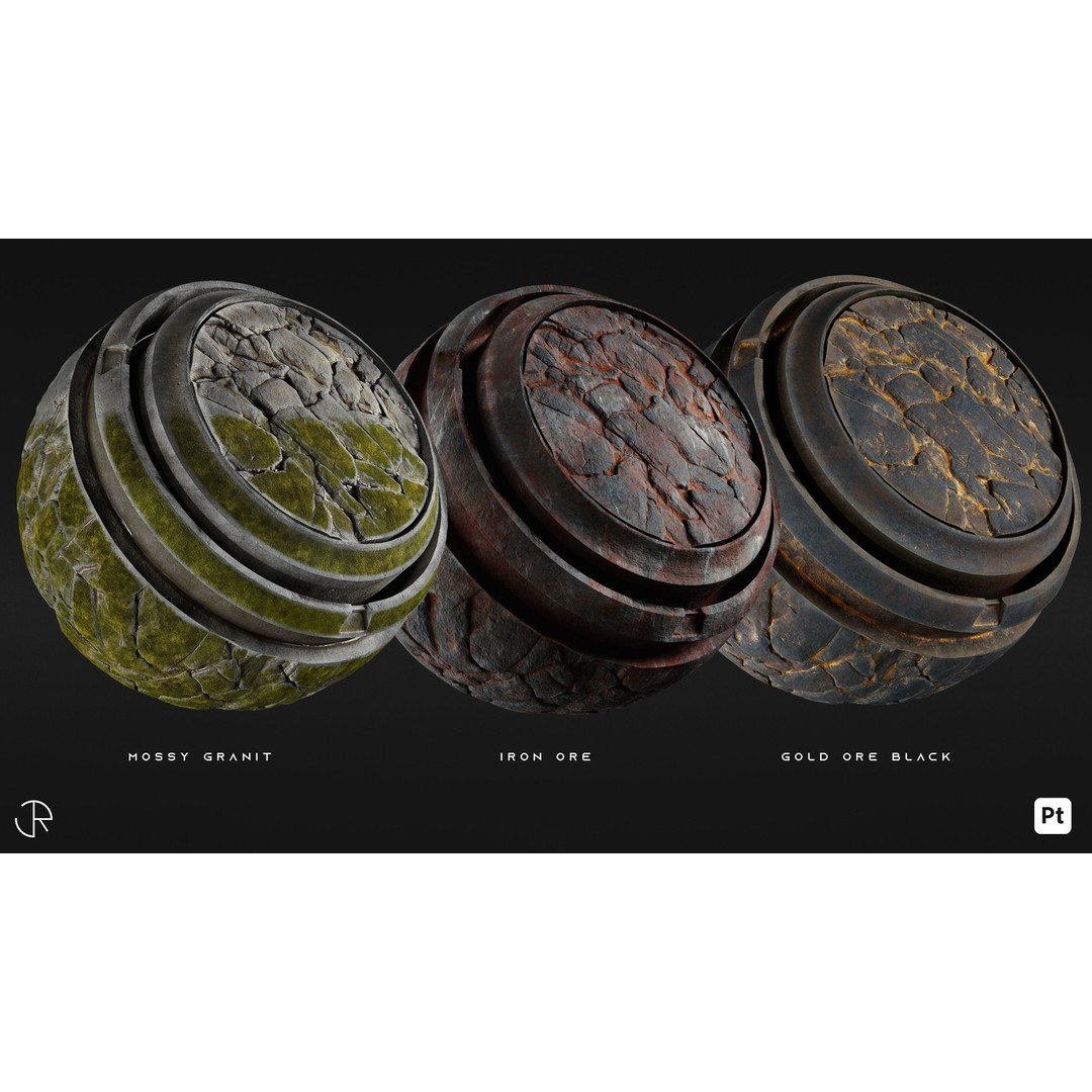 Rock Smart Materials 3D Model – High-Detail Textures & Smart Masks - View 8
