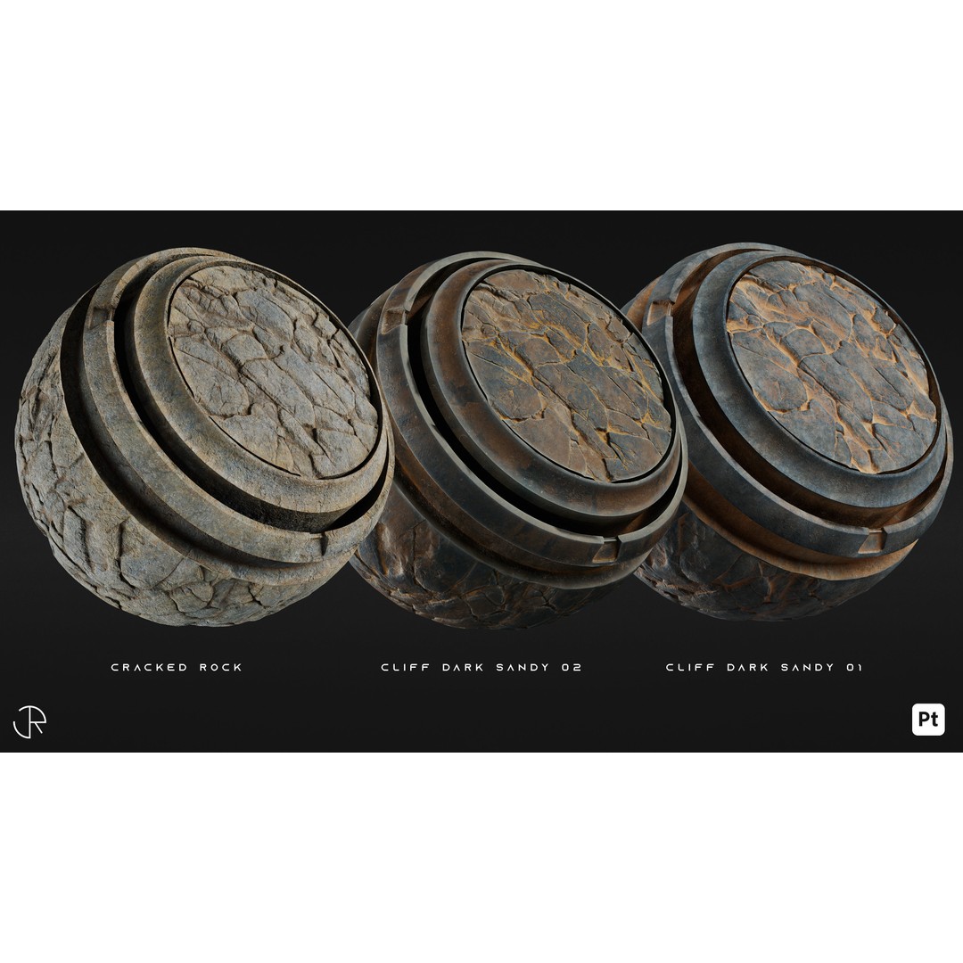 Rock Smart Materials 3D Model – High-Detail Textures & Smart Masks - View 9