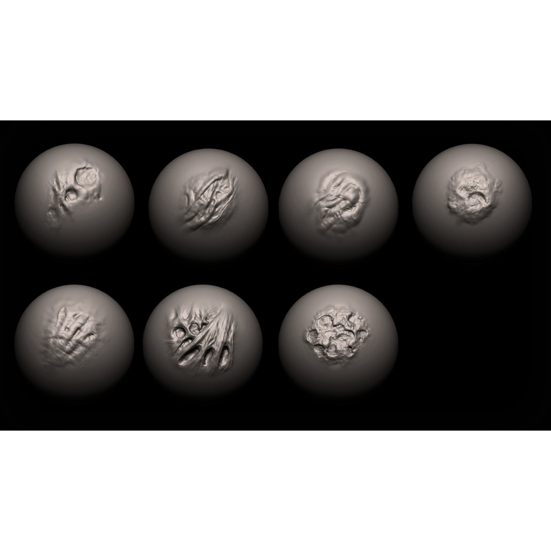 Wounds Maker 3D Model – 100 Brushes Bundle for Zbrush & Blender - View 13