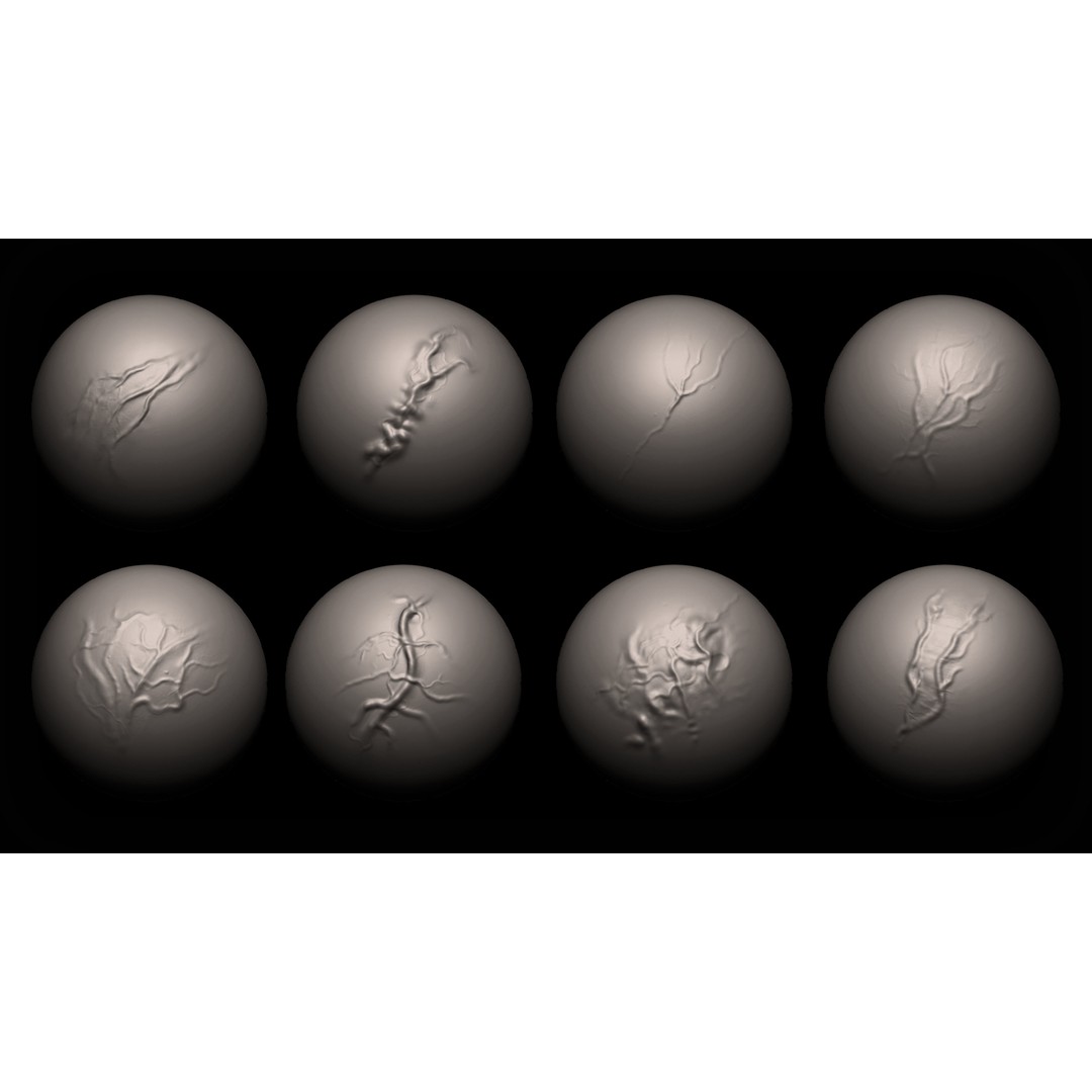 Wounds Maker 3D Model – 100 Brushes Bundle for Zbrush & Blender - View 4