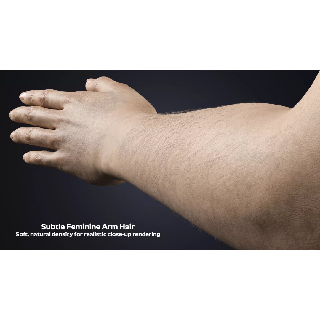 Realistic Female Hands 3D Model – Low Poly Rigged Asset for Blender - View 7