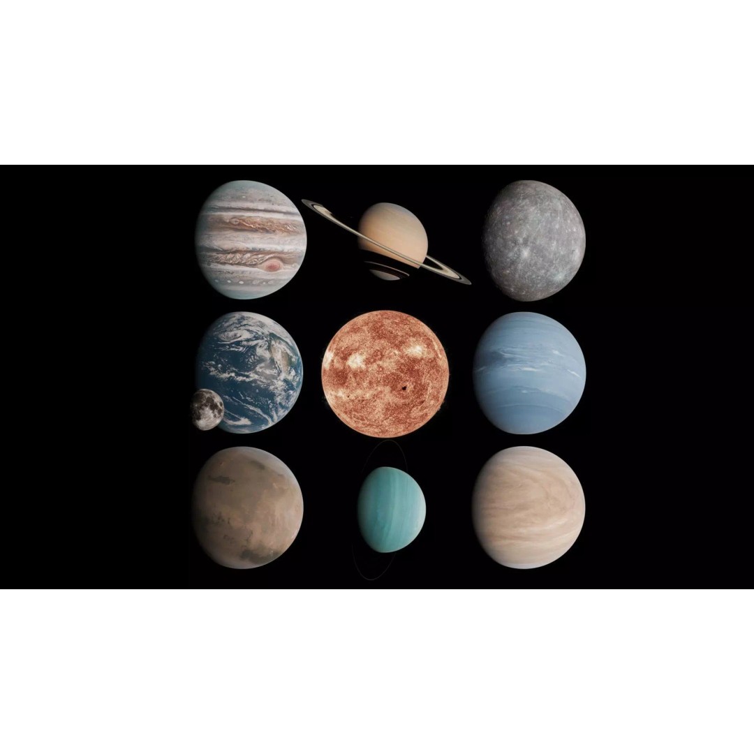 Solar System 3D Model – Photorealistic Low-Poly Game Asset, Blender, FBX - View 2