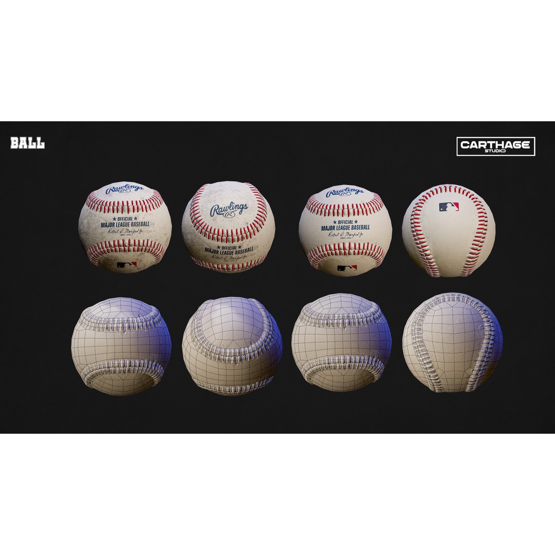 Baseball Gear 3D Model – Low Poly Game Asset Pack, FBX, Blender - View 9