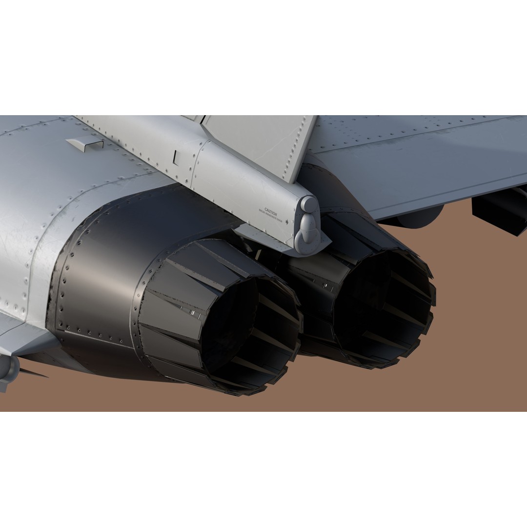 EuroFighter Typhoon 3D Model – Low Poly Rigged Aircraft, FBX, Blender - View 18