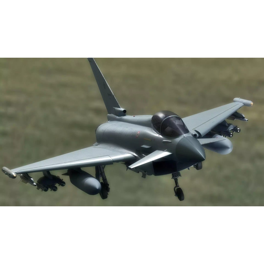 EuroFighter Typhoon 3D Model – Low Poly Rigged Aircraft, FBX, Blender - View 2