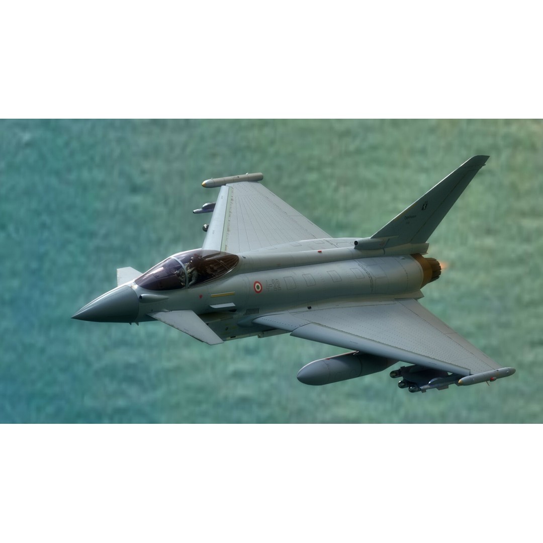 EuroFighter Typhoon 3D Model – Low Poly Rigged Aircraft, FBX, Blender - View 3