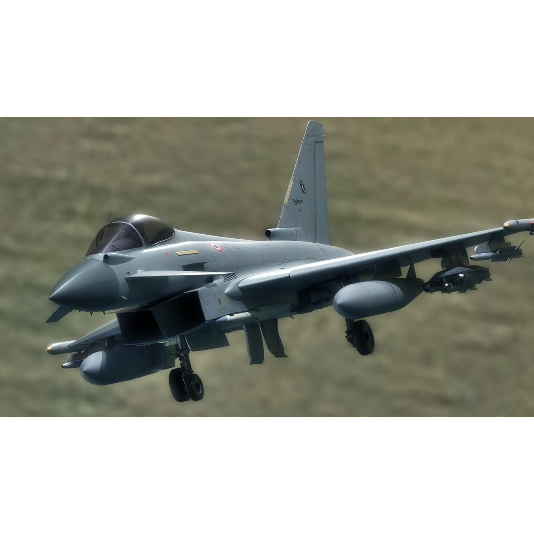 EuroFighter Typhoon 3D Model – Low Poly Rigged Aircraft, FBX, Blender - View 5