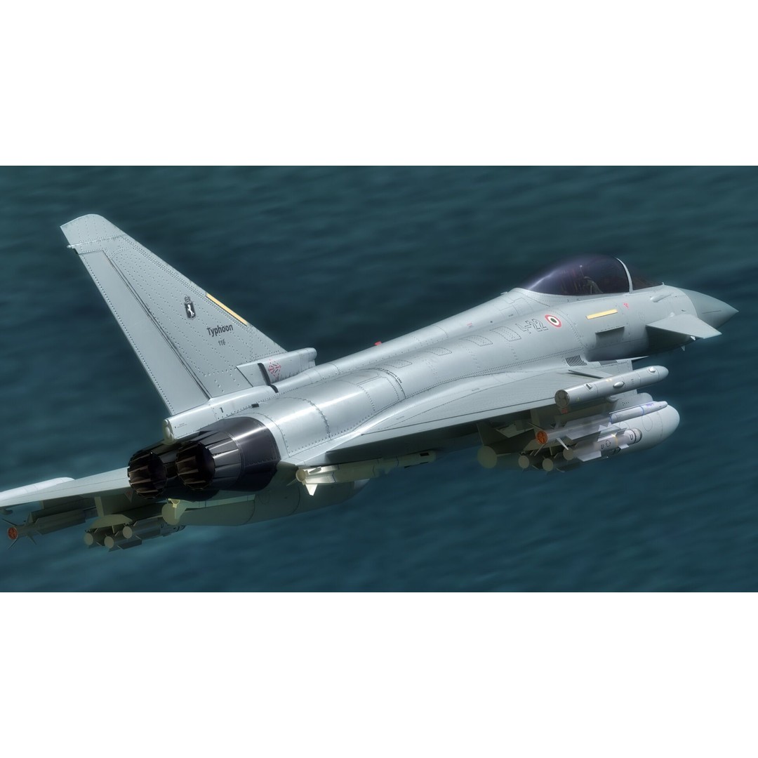 EuroFighter Typhoon 3D Model – Low Poly Rigged Aircraft, FBX, Blender - View 6