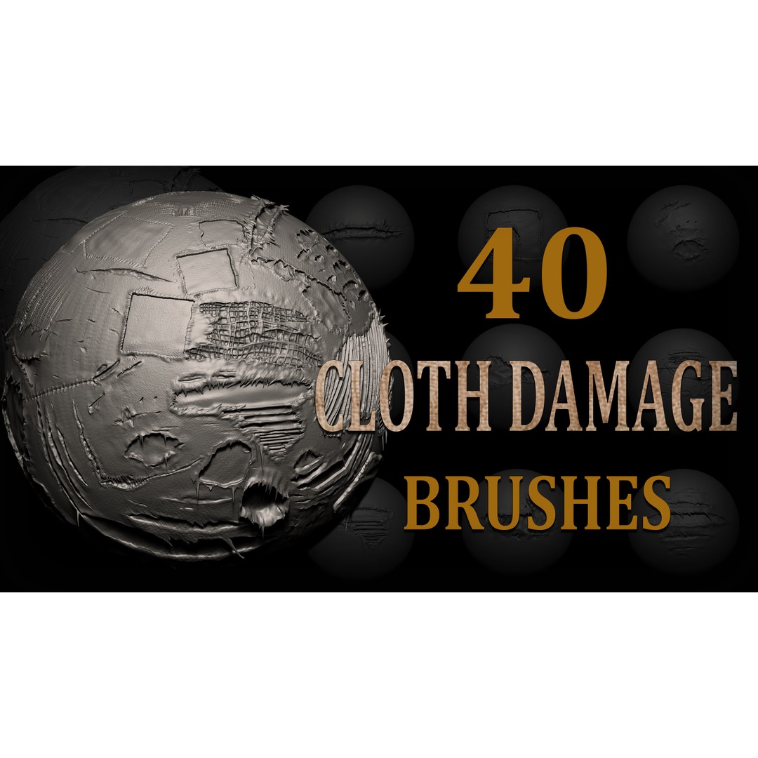 Damages Maker 3D Model – 120 Brushes and Alphas Bundle, ZBrush & Blender - View 3