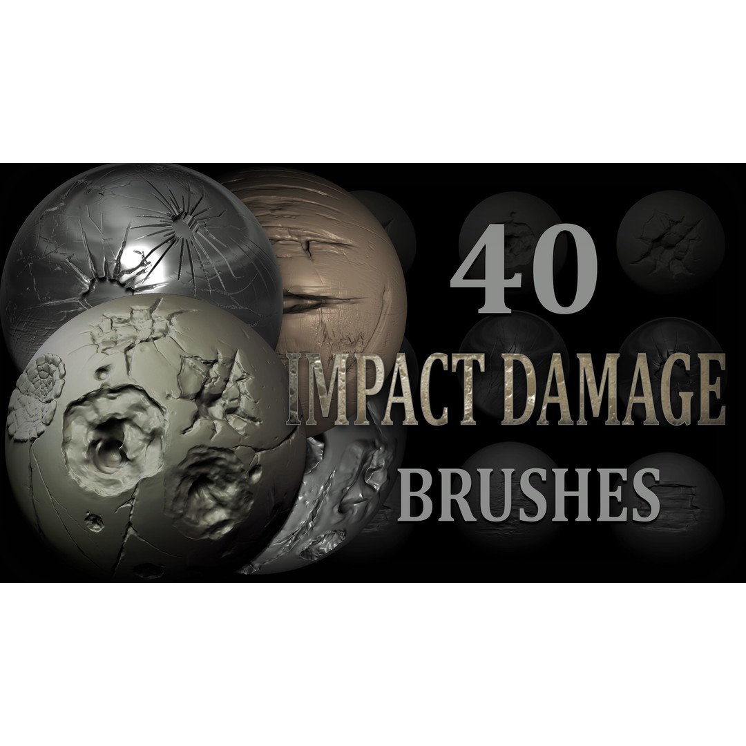 Damages Maker 3D Model – 120 Brushes and Alphas Bundle, ZBrush & Blender - View 4