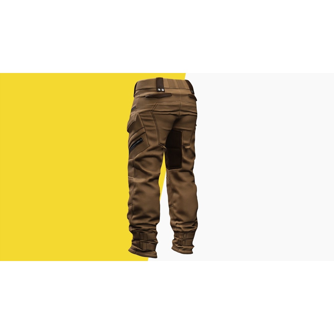Realistic Pants 3D Model – Rigged Low-Poly Game Asset, FBX - View 10