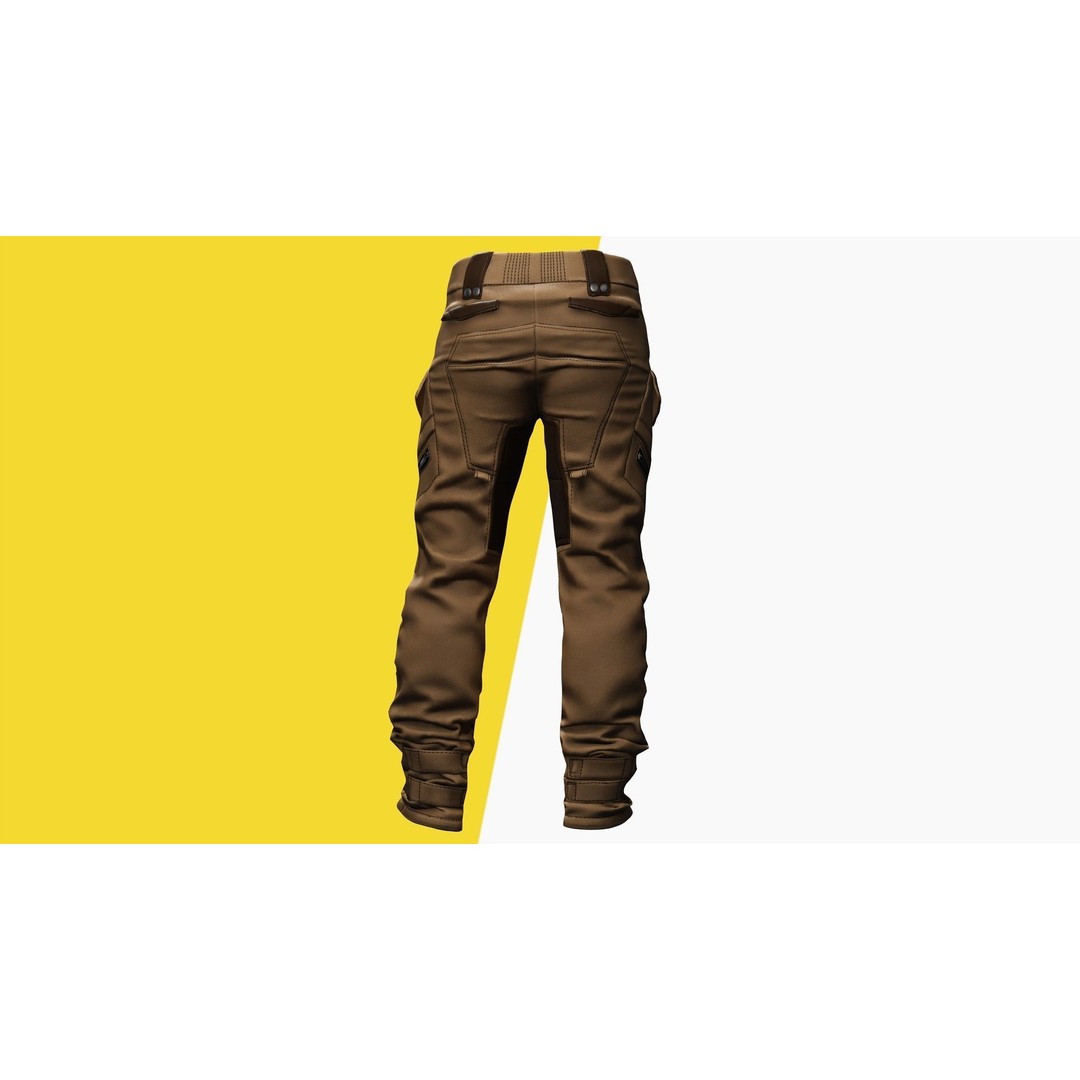 Realistic Pants 3D Model – Rigged Low-Poly Game Asset, FBX - View 11