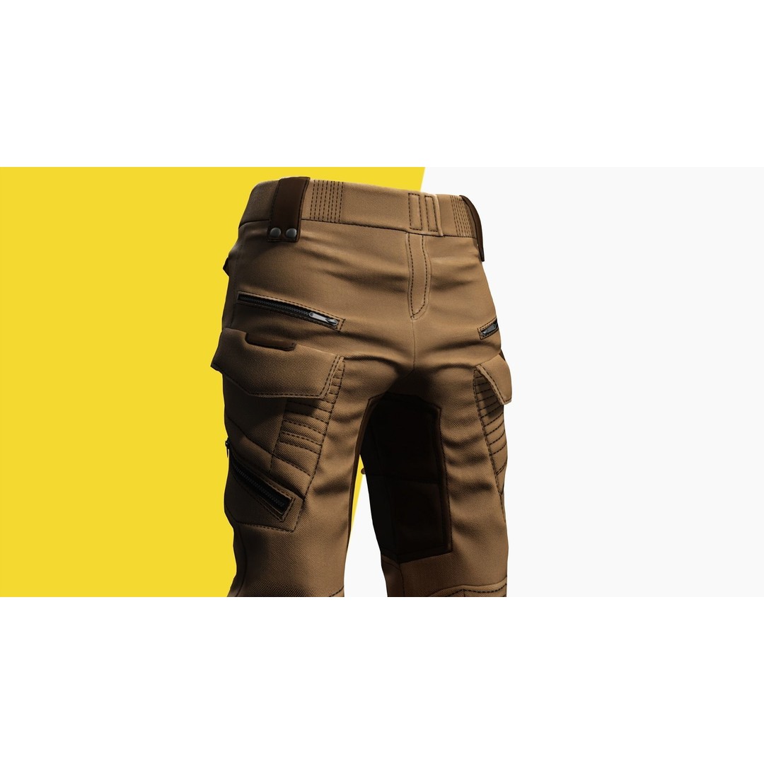 Realistic Pants 3D Model – Rigged Low-Poly Game Asset, FBX - View 13