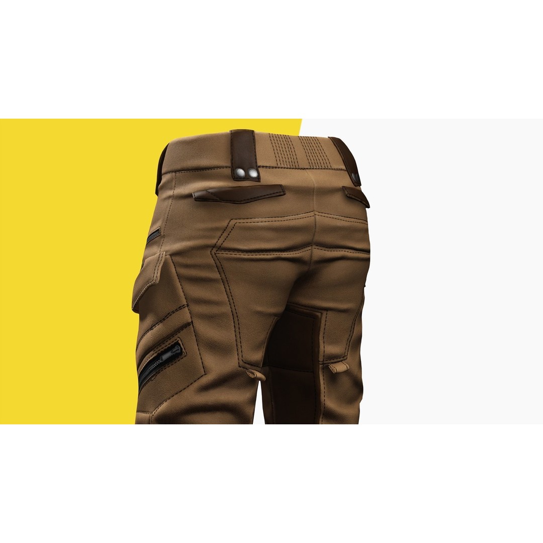 Realistic Pants 3D Model – Rigged Low-Poly Game Asset, FBX - View 15