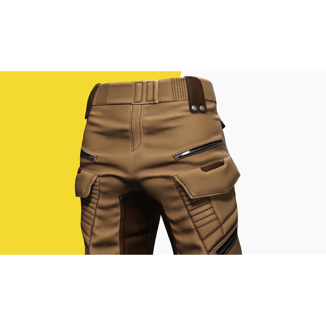 Realistic Pants 3D Model – Rigged Low-Poly Game Asset, FBX - View 16
