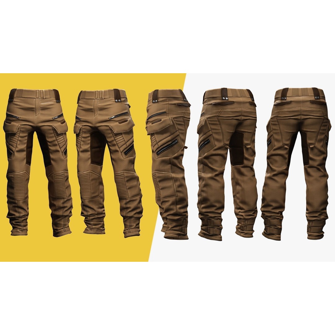Realistic Pants 3D Model – Rigged Low-Poly Game Asset, FBX - View 17