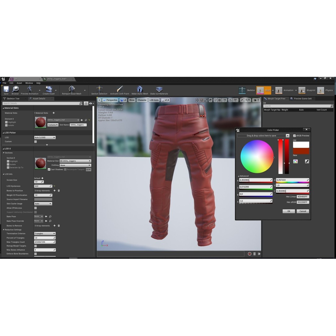 Realistic Pants 3D Model – Rigged Low-Poly Game Asset, FBX - View 24