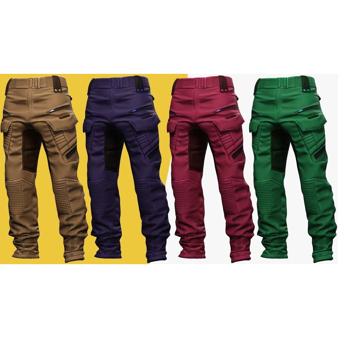 Realistic Pants 3D Model – Rigged Low-Poly Game Asset, FBX - View 4