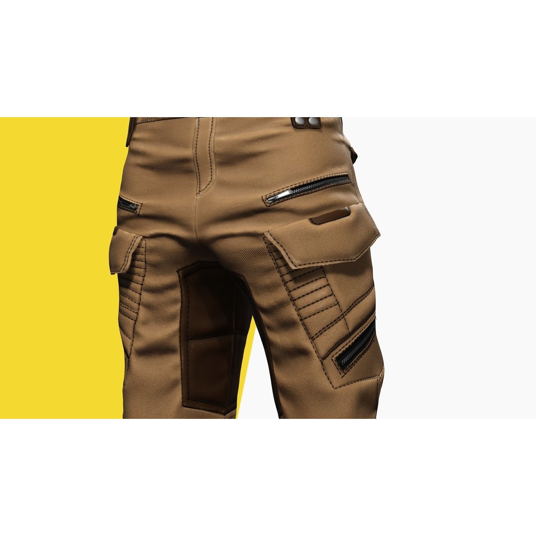 Realistic Pants 3D Model – Rigged Low-Poly Game Asset, FBX - View 7