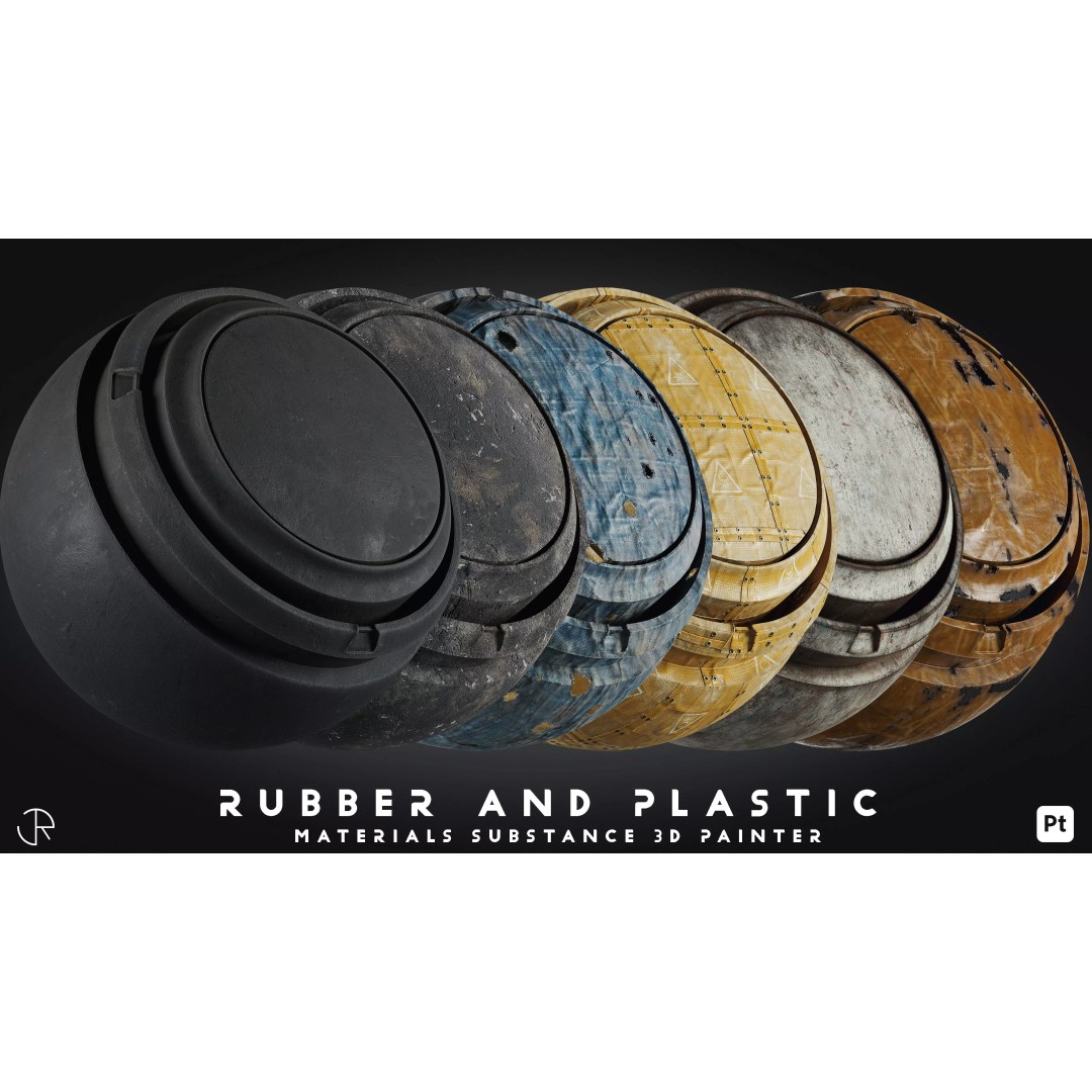 Plastic and Rubber Smart Materials 3D Model – High-Detail Customizable PBR Textures - View 2
