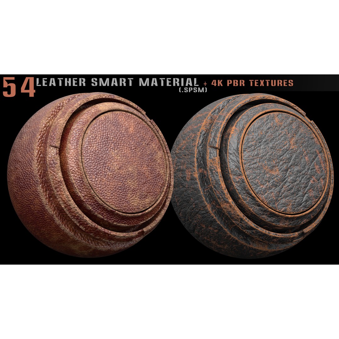 Leather Smart Materials 3D Model – High Quality PBR Textures, SPSM - View 7