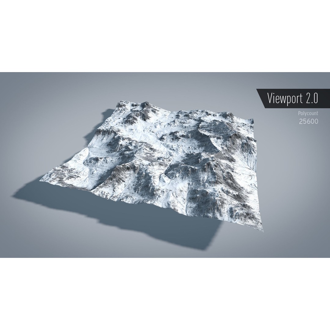 Mountain 3D Model – Low Poly Textures for Summer and Winter, OBJ & FBX - View 10