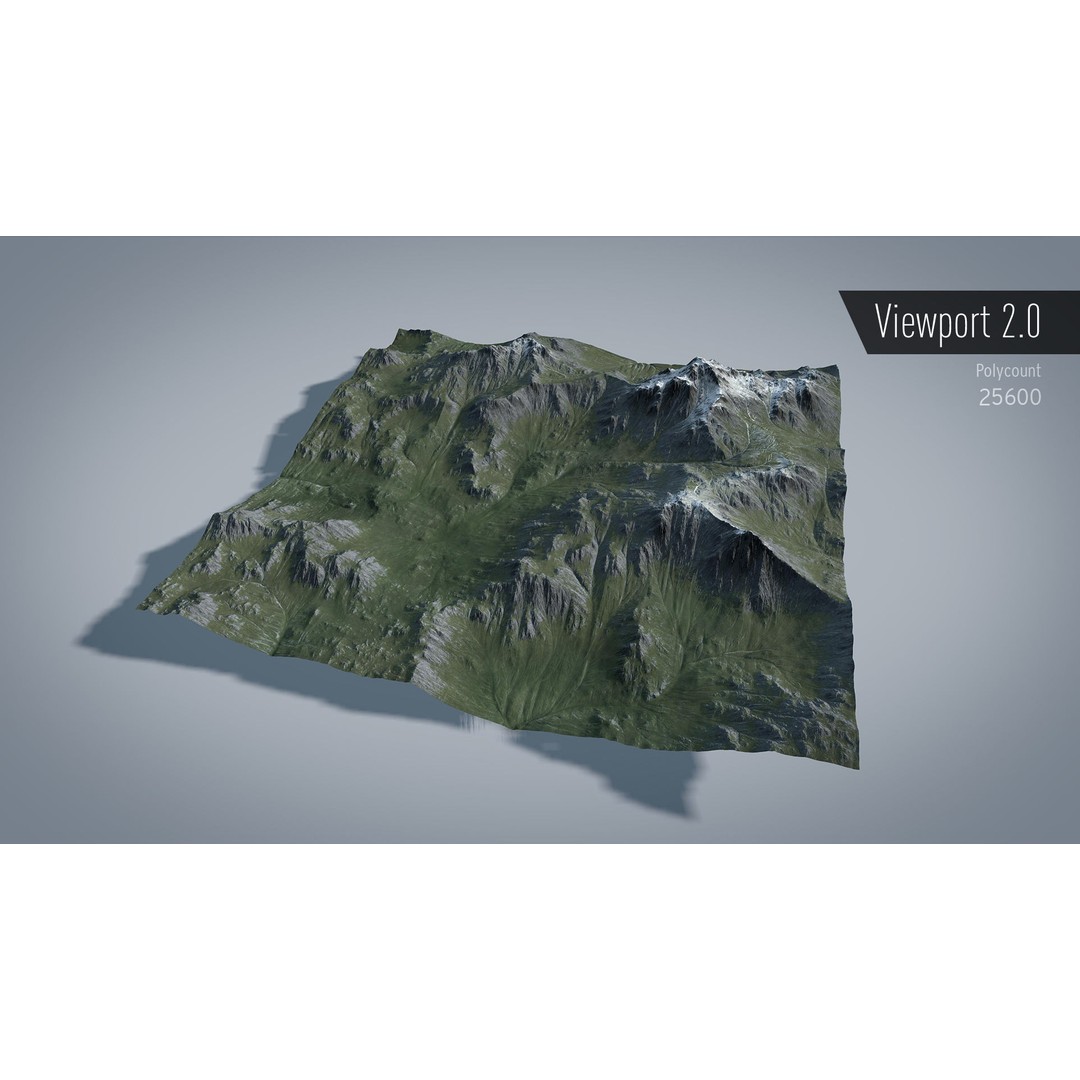 Mountain 3D Model – Low Poly Textures for Summer and Winter, OBJ & FBX - View 11