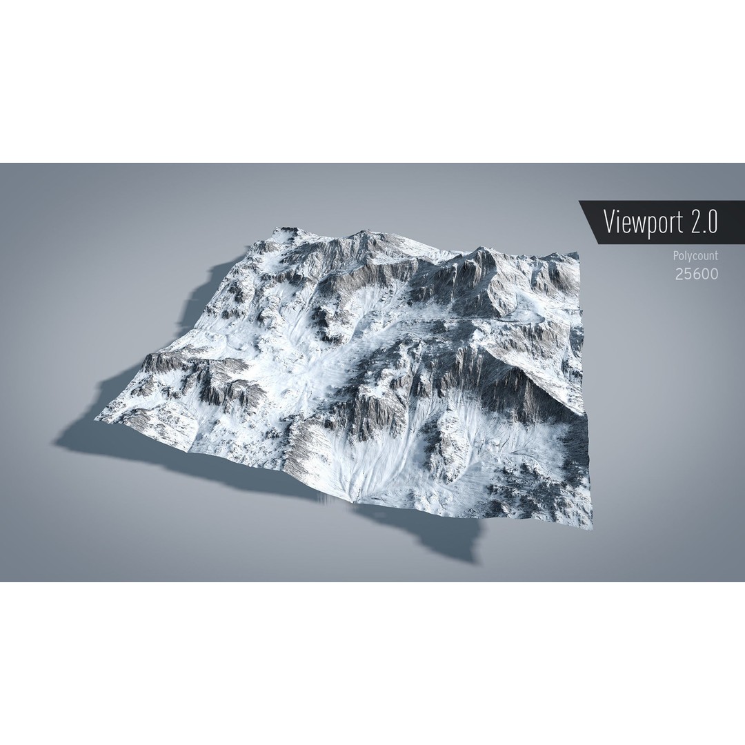 Mountain 3D Model – Low Poly Textures for Summer and Winter, OBJ & FBX - View 12