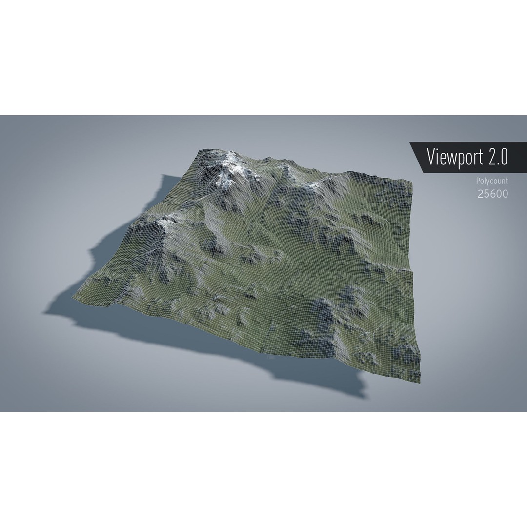 Mountain 3D Model – Low Poly Textures for Summer and Winter, OBJ & FBX - View 13