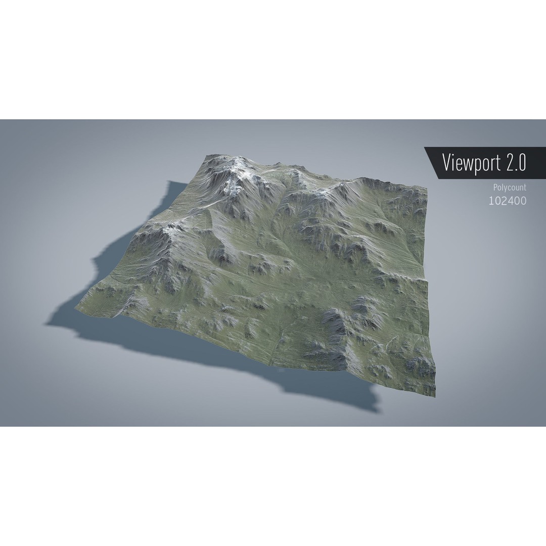 Mountain 3D Model – Low Poly Textures for Summer and Winter, OBJ & FBX - View 14