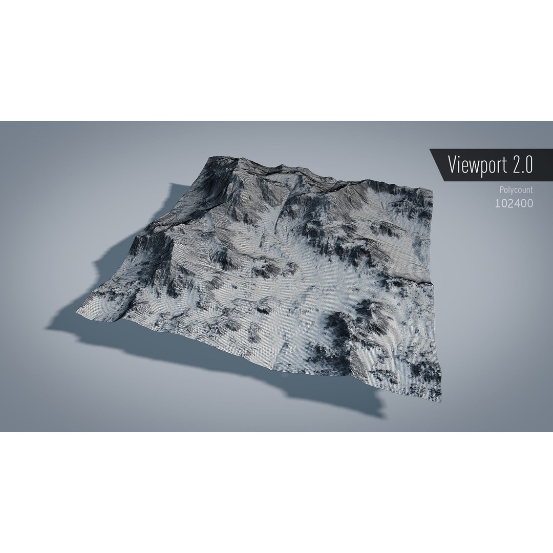 Mountain 3D Model – Low Poly Textures for Summer and Winter, OBJ & FBX - View 15