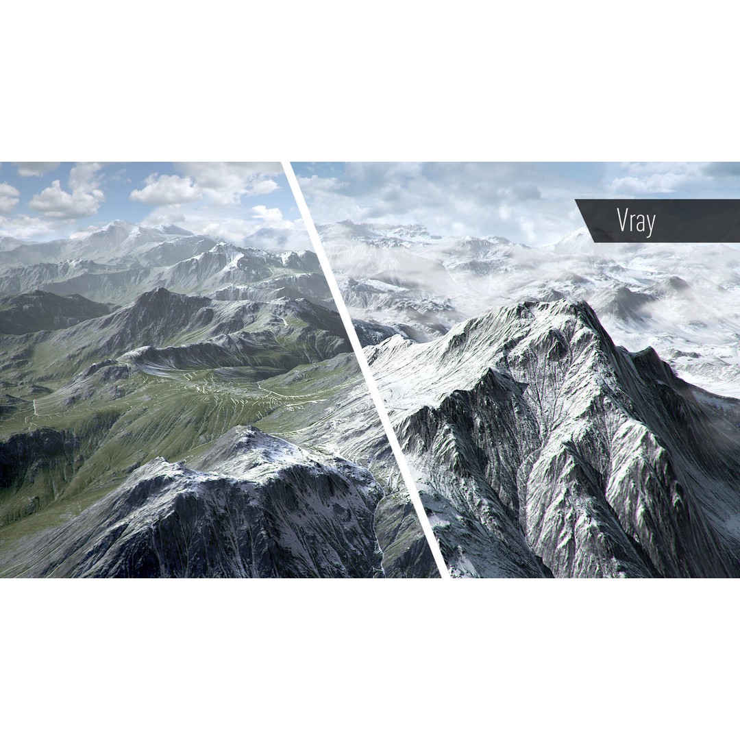Mountain 3D Model – Low Poly Textures for Summer and Winter, OBJ & FBX - View 3