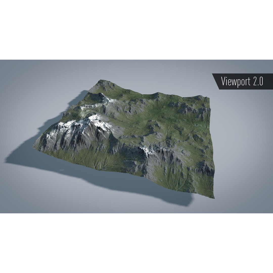Mountain 3D Model – Low Poly Textures for Summer and Winter, OBJ & FBX - View 5