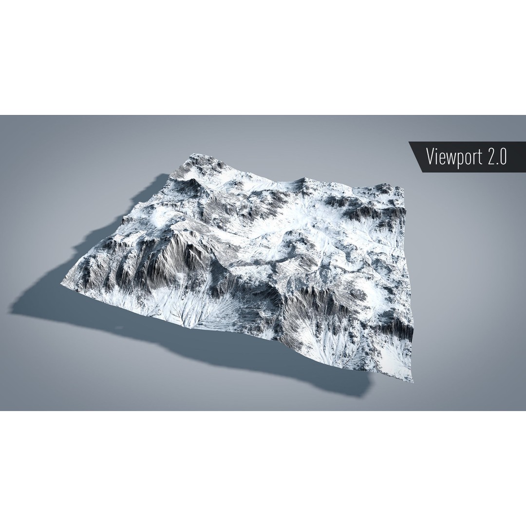 Mountain 3D Model – Low Poly Textures for Summer and Winter, OBJ & FBX - View 6