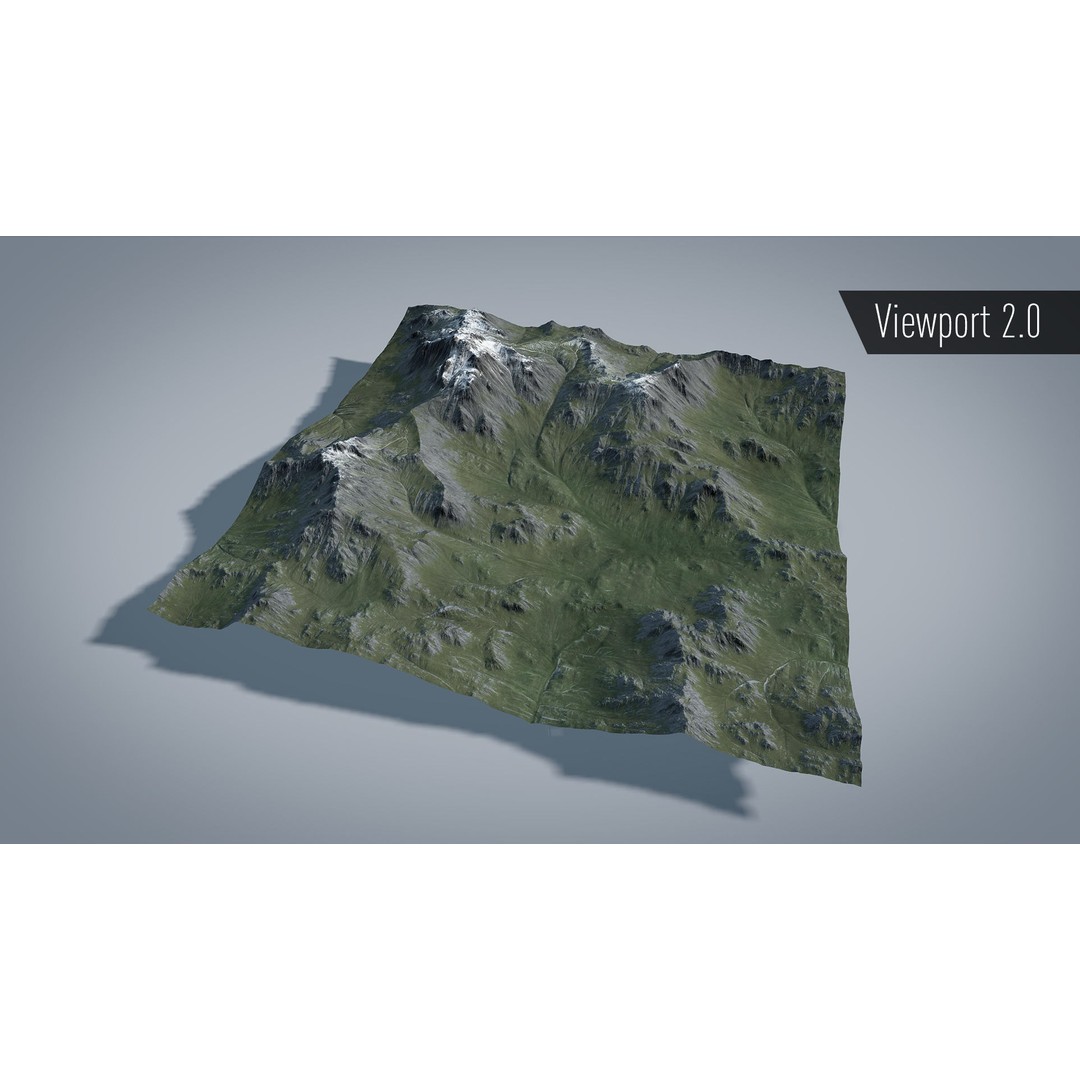Mountain 3D Model – Low Poly Textures for Summer and Winter, OBJ & FBX - View 7