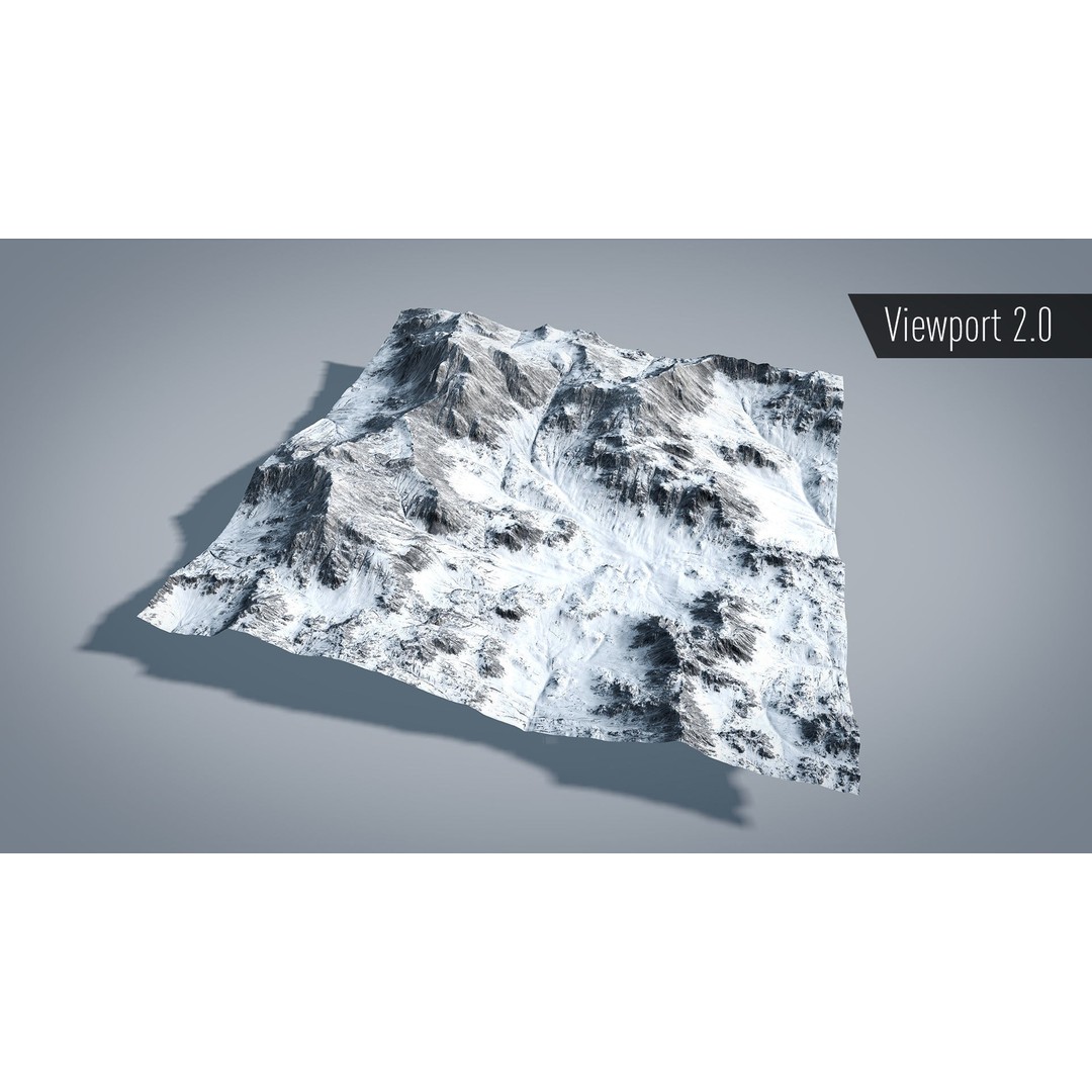 Mountain 3D Model – Low Poly Textures for Summer and Winter, OBJ & FBX - View 8