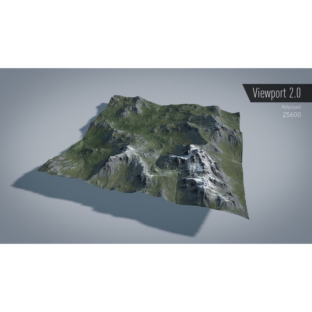 Mountain 3D Model – Low Poly Textures for Summer and Winter, OBJ & FBX - View 9