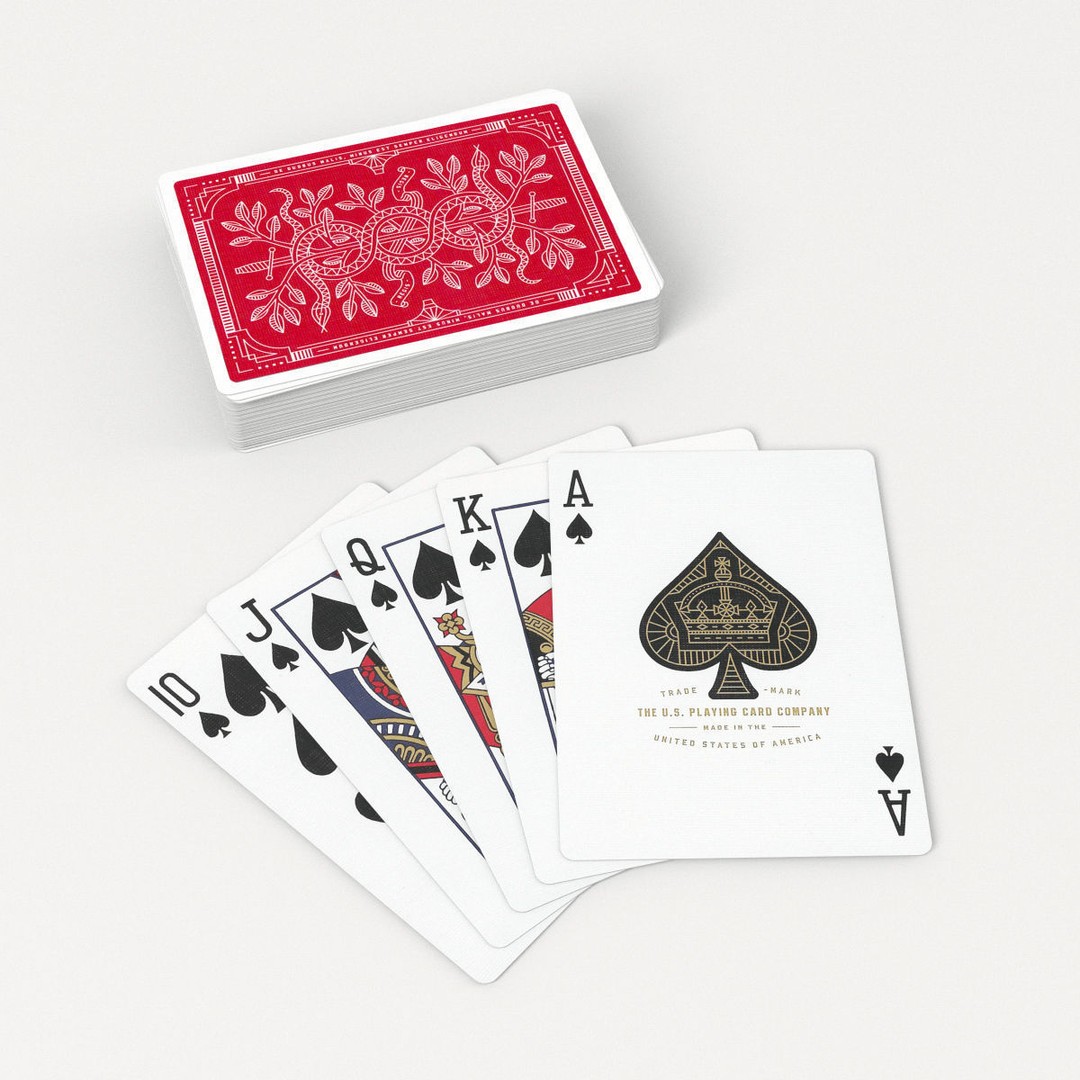 Monarchs Playing Cards 3D Model – Low Poly Poker Deck, FBX - View 10