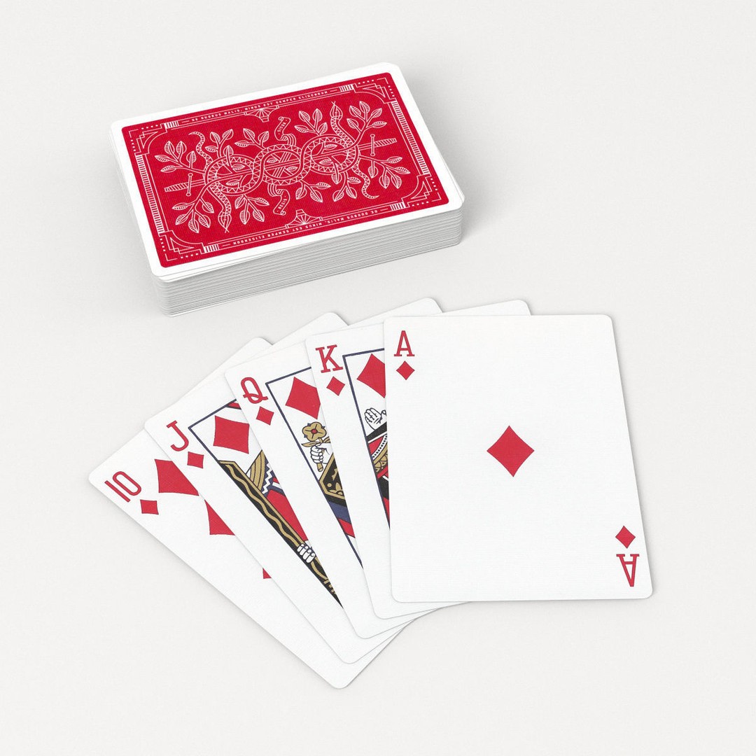 Monarchs Playing Cards 3D Model – Low Poly Poker Deck, FBX - View 11